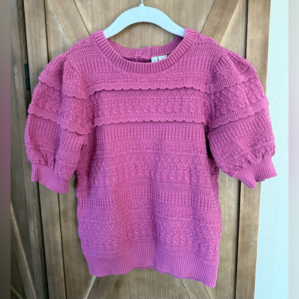 Janie and Jack Rose Knit Sweater